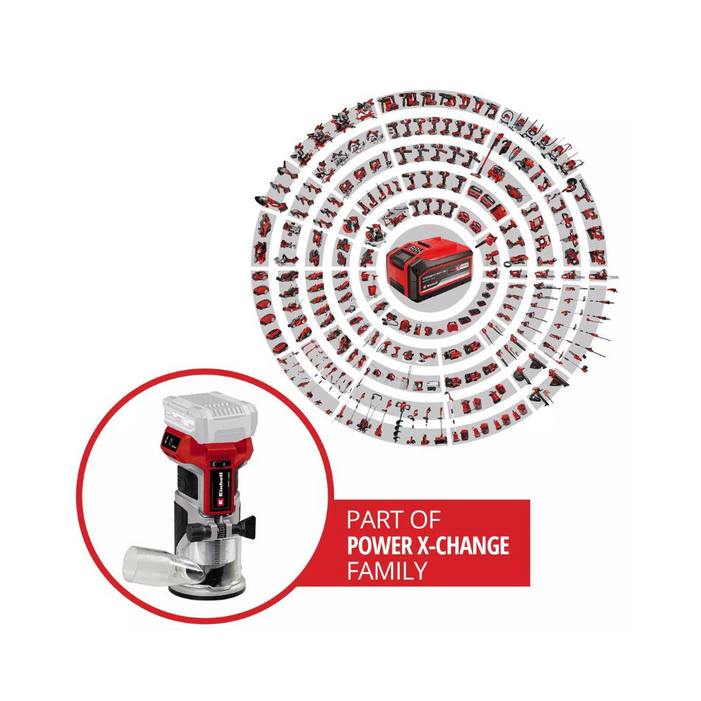 Affleureuse defonceuse 18V 68MM tp et 18 li bl solo Einhell 4350412