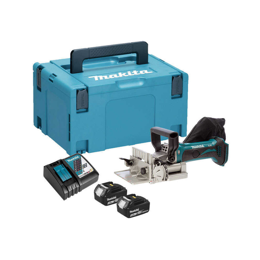 Fraiseuse lamelleuse a batteries lxt 18V 2X3AH Makita DPJ180RFJ
