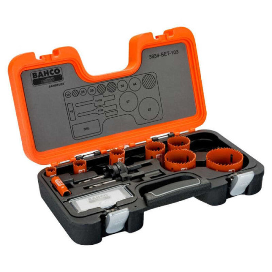 Jeu 11 scies trépans bimétal Sandflex 16-67 mm Bahco 3834-SET-103 | ProForPro