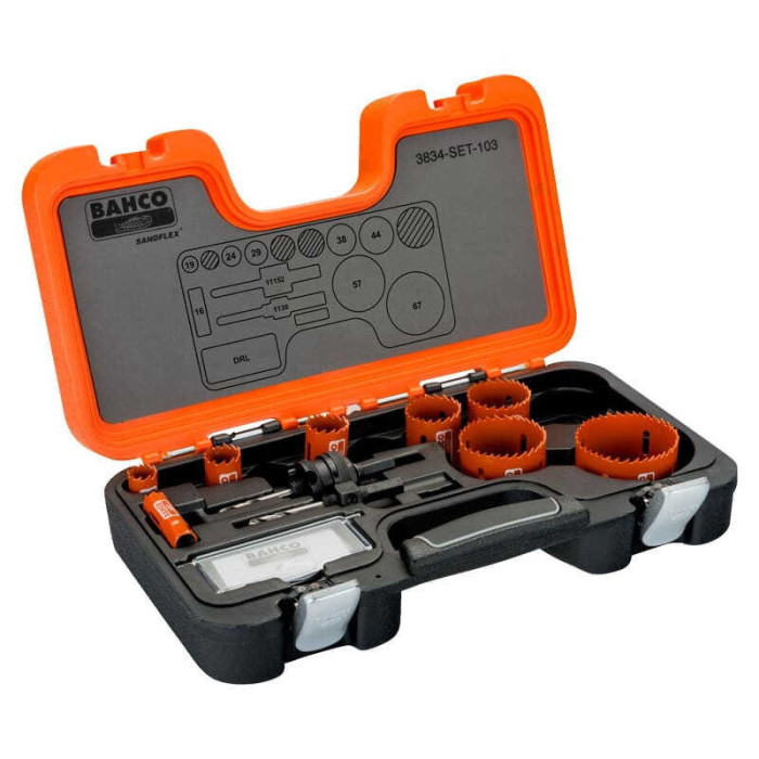 Jeu 11 scies trépans bimétal Sandflex 16-67 mm Bahco 3834-SET-103 | ProForPro