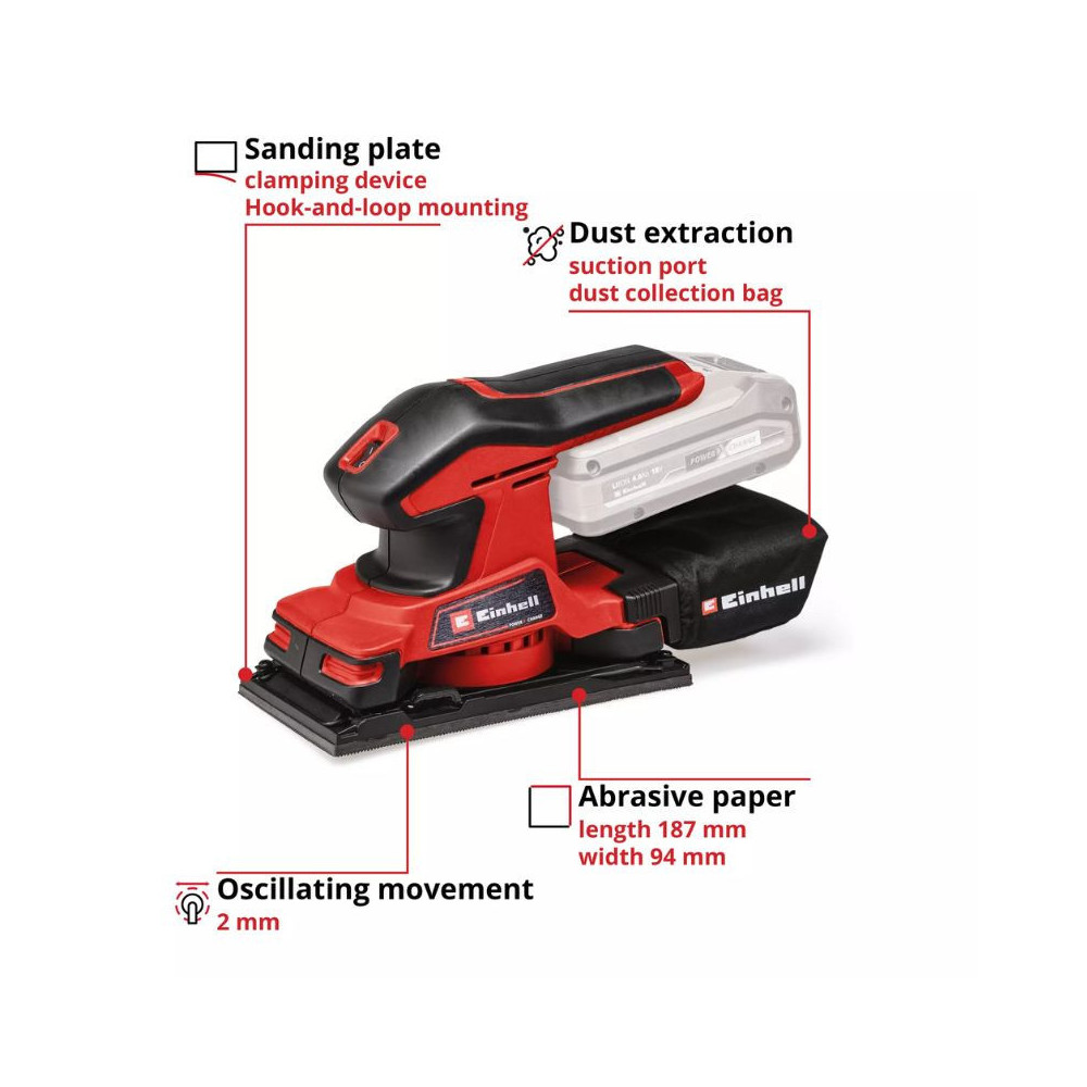 Ponceuse vibrante Einhell TC-OS 18/187 Li Solo au prix HT