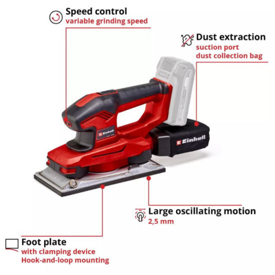 Ponceuse vibrante Einhell TE-OS 18/230 Li Solo au prix HT