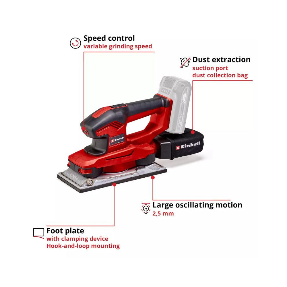 Ponceuse vibrante Einhell TE-OS 18/230 Li Solo au prix HT