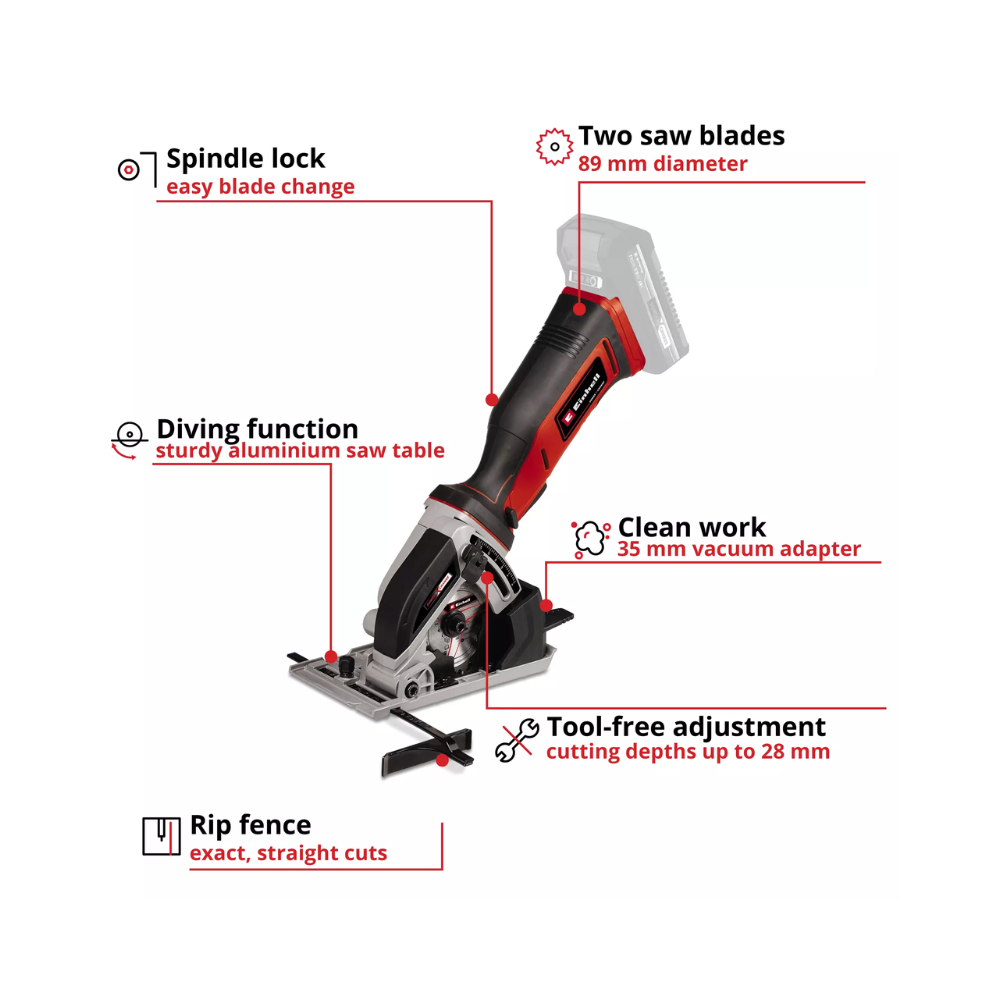 Scie circulaire 18V O89MM te cs 1889 li solo Einhell 4331100