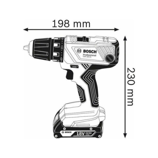 Perceuse visseuse Bosch GSR18V 21 2X2AH