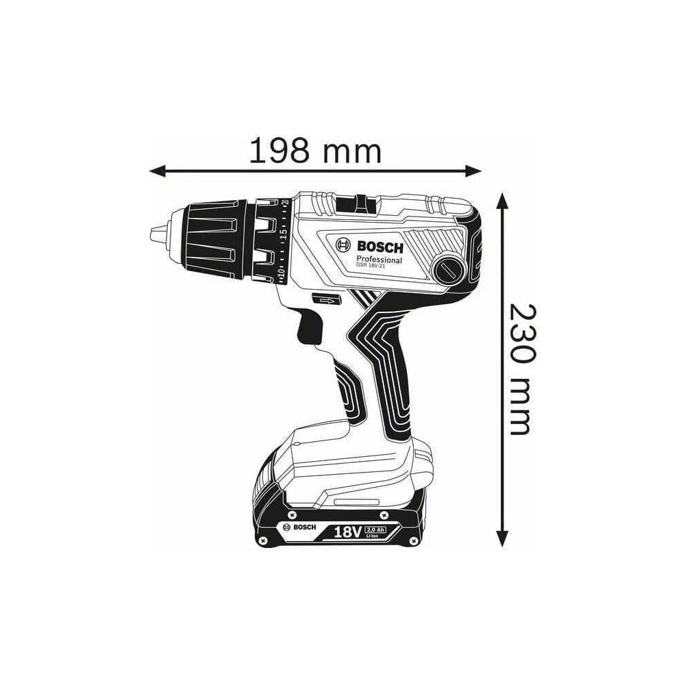Perceuse visseuse Bosch GSR18V 21 2X2AH