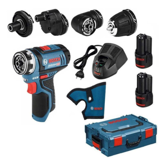 Perceuse visseuse 12V 2X20 ah avec accessoires gsr 12V 15 fc Bosch 06019F6000