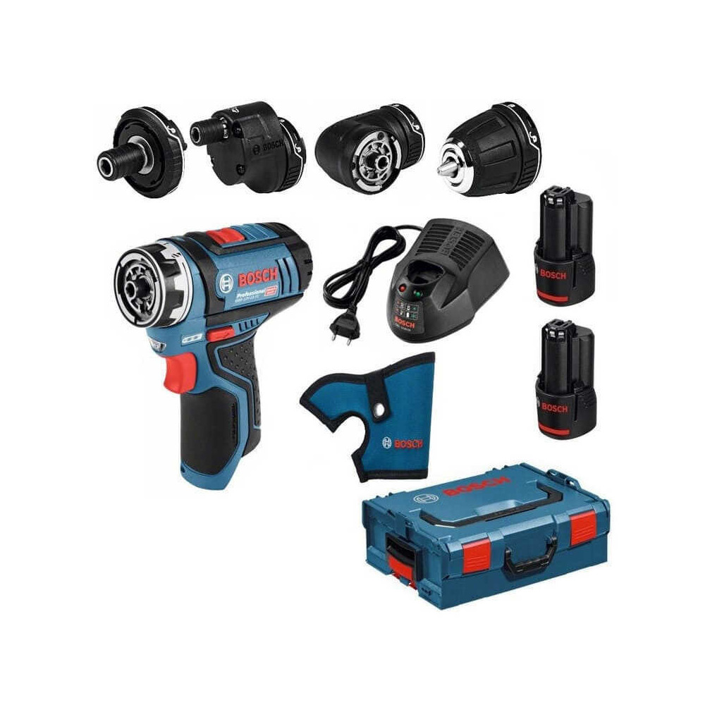 Perceuse visseuse 12V 2X20 ah avec accessoires gsr 12V 15 fc Bosch 06019F6000