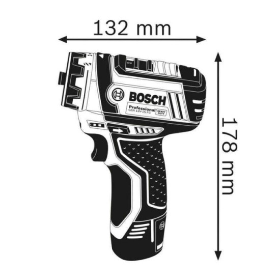 Perceuse visseuse 12V 2X20 ah avec accessoires gsr 12V 15 fc Bosch 06019F6000