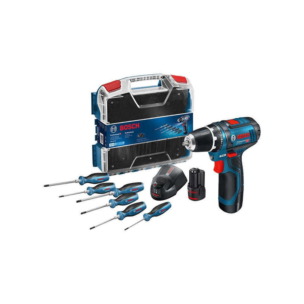 Perceuse gsr 12V 15 avec 6 tournevis Bosch 0615990L22