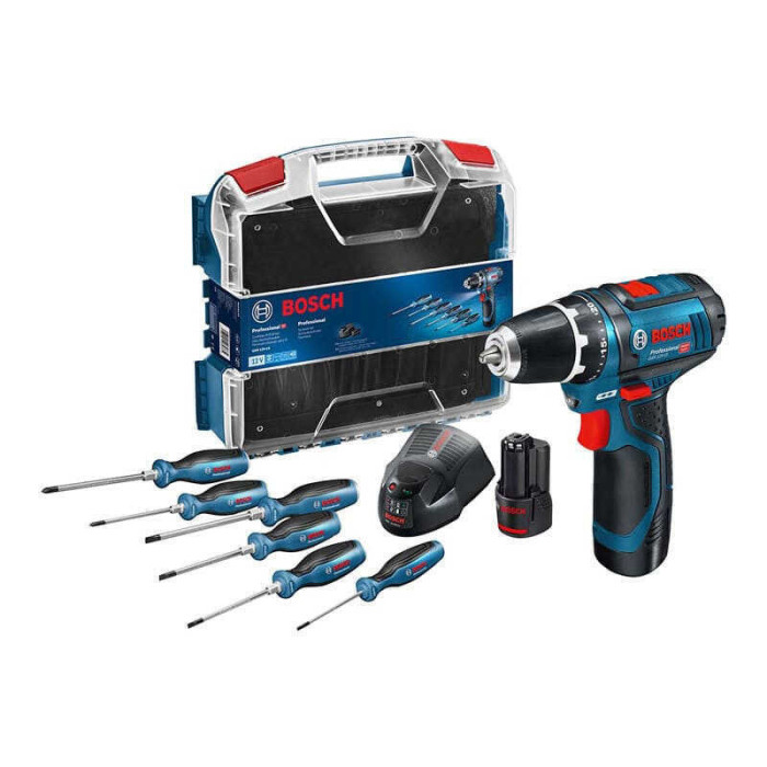 Perceuse gsr 12V 15 avec 6 tournevis Bosch 0615990L22