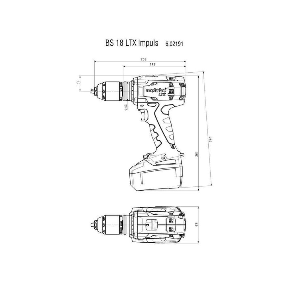 Perceuse visseuse 18V bs 18 ltx impuls metabox Metabo 602191840