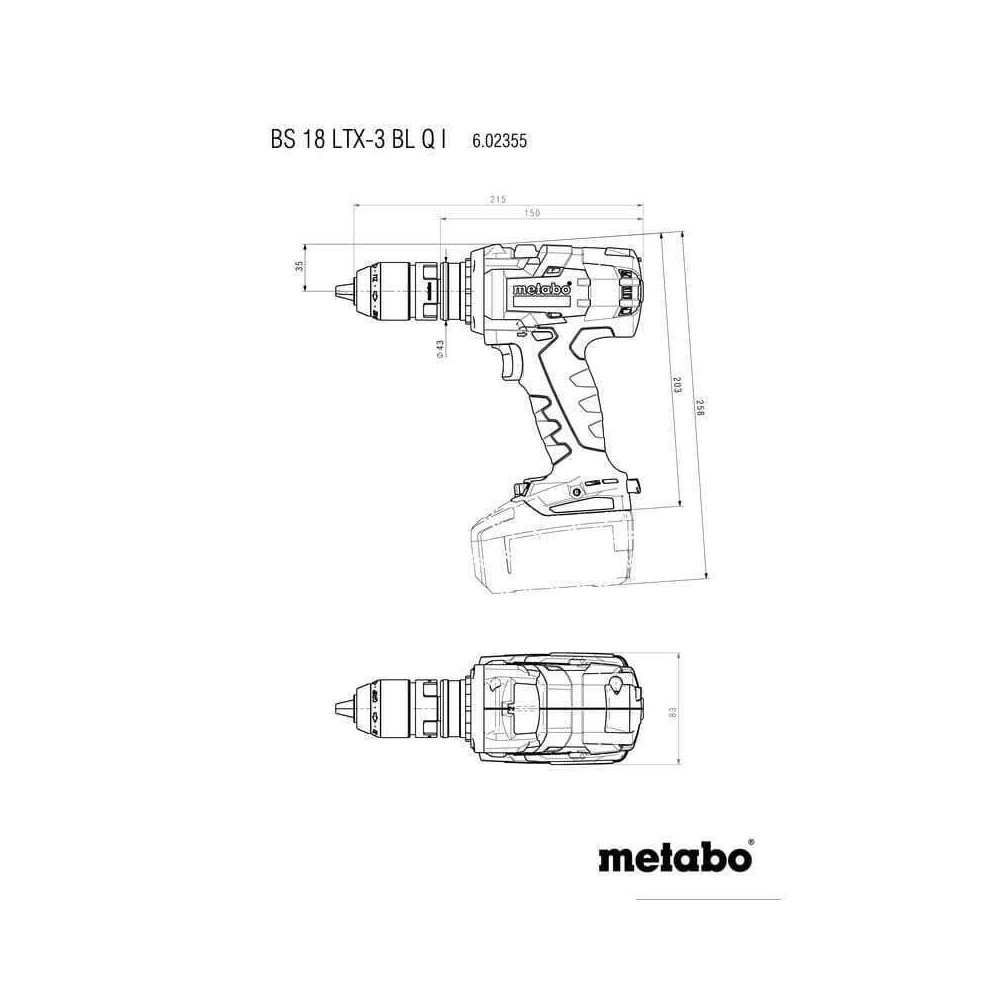Perceuse visseuse 18V bs 18 ltx 3 bl q i Metabo 602355840