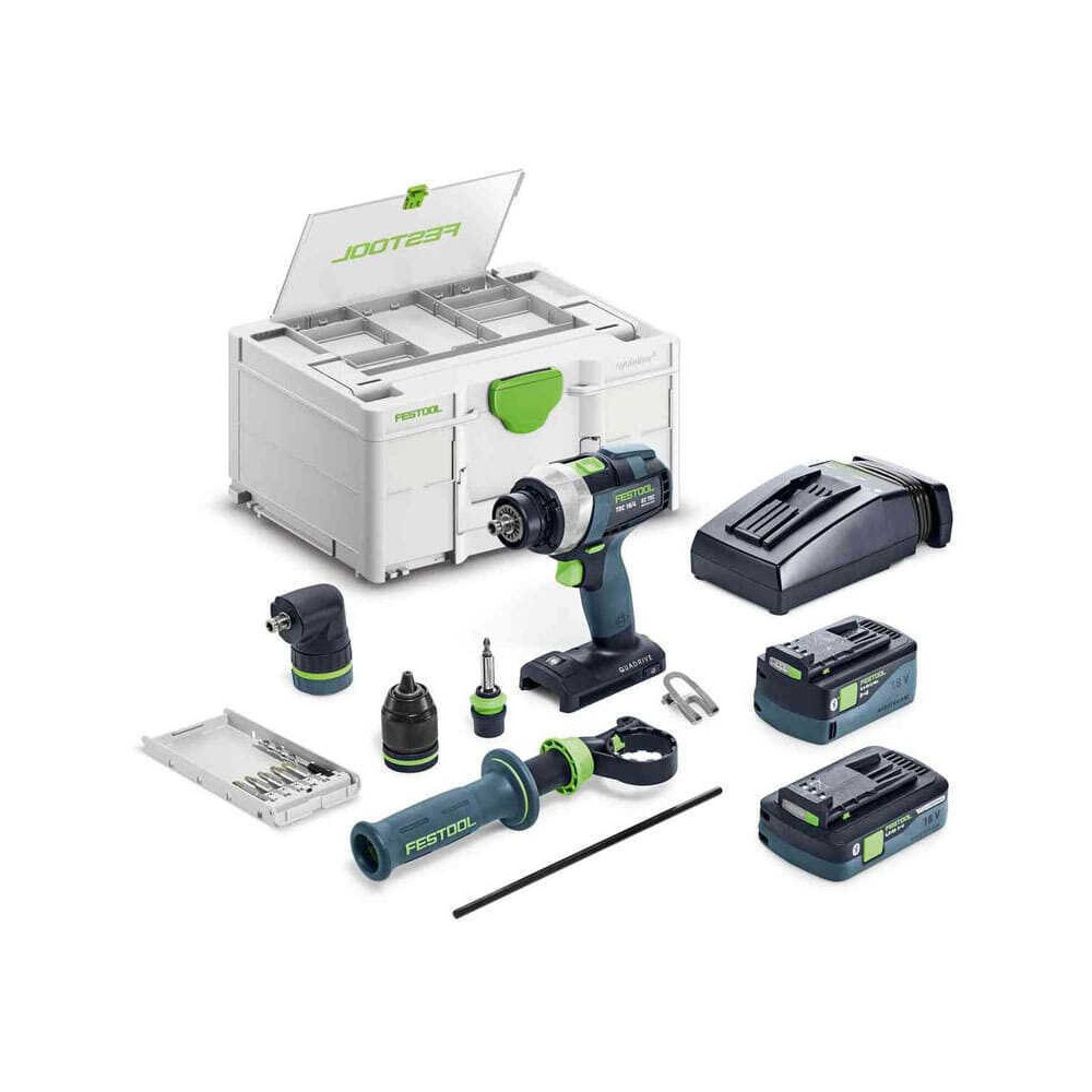 Perceuse visseuse 18V quadrive tdc 18 4 50 40 i set Festool 577612