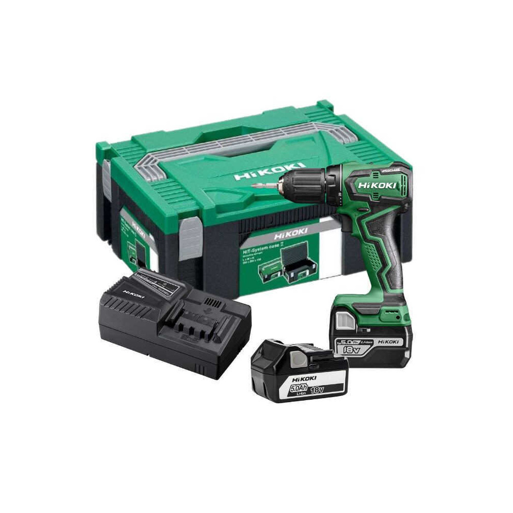 Perceuse visseuse 18V li ion 2X5AH dans coffret hit case Hikoki DS18DDWPZ