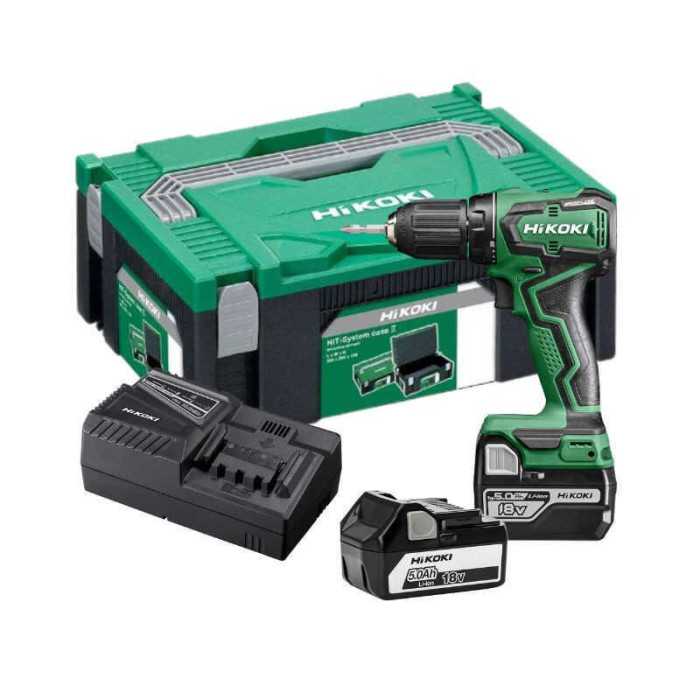 Perceuse visseuse 18V li ion 2X5AH dans coffret hit case Hikoki DS18DDWPZ