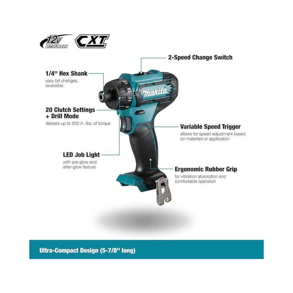 Perceuse visseuse 12V cxt solo Makita DF033DZ