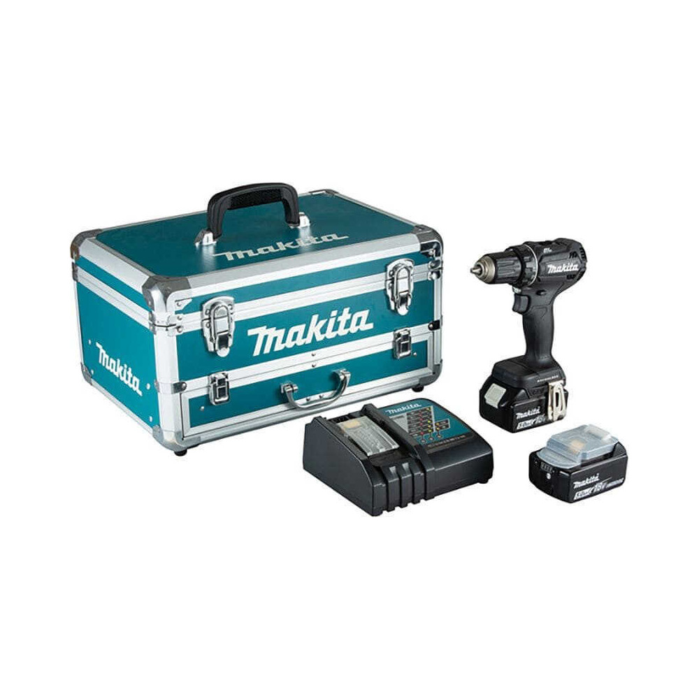 Perceuse visseuse 18V Black edition 2X50AH chargeur en coffret alu accessoires Makita DDF485TX2B