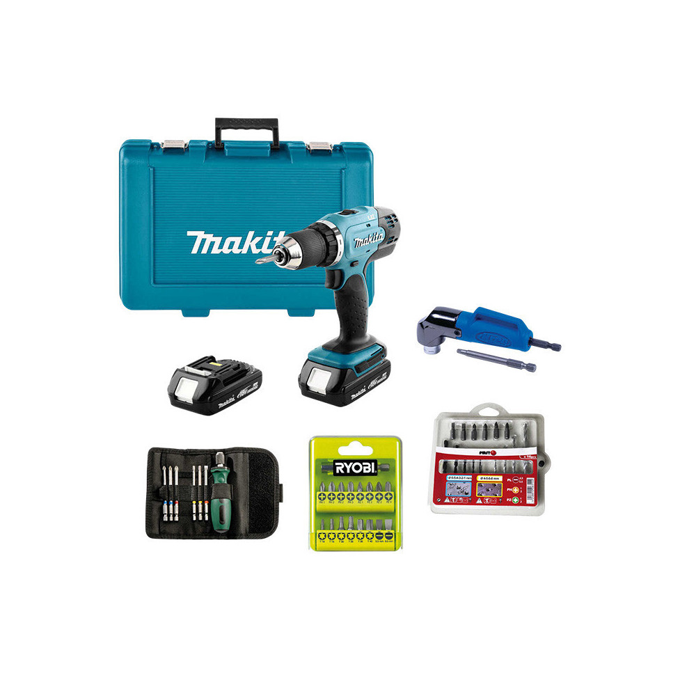 Pack perceuse visseuse avec coffret d accessoires cote brico