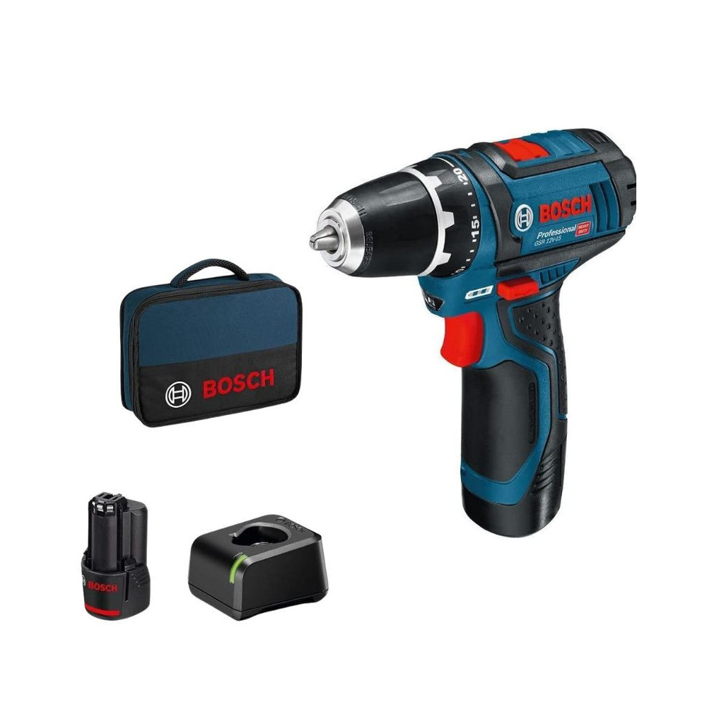 Perceuse visseuse sans fil gsr 12V 15 2X20AH Bosch 060186810F