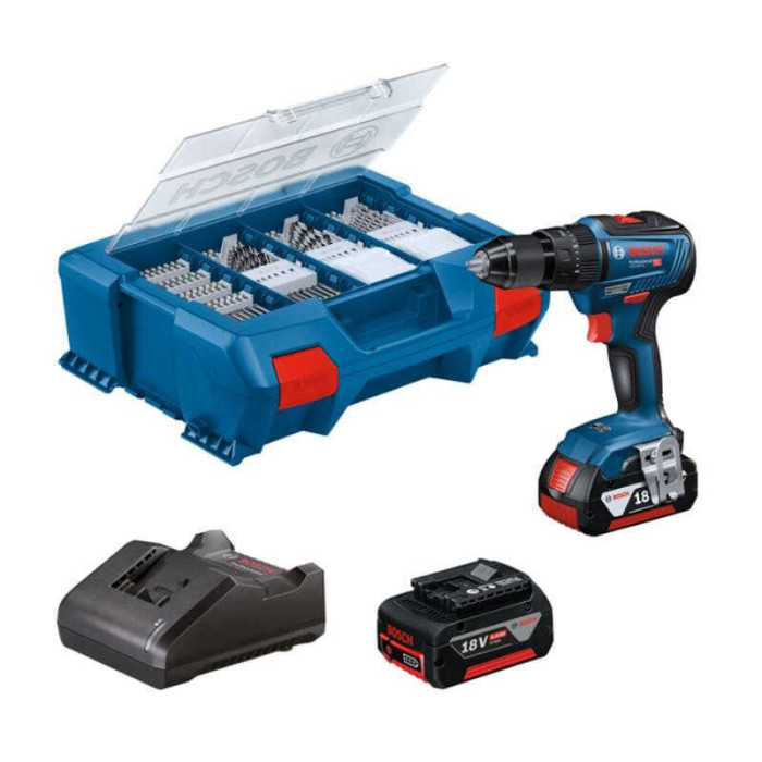 Perceuse a percussion gsb 18V 55 en coffret avec accessoires Bosch 06019H530A
