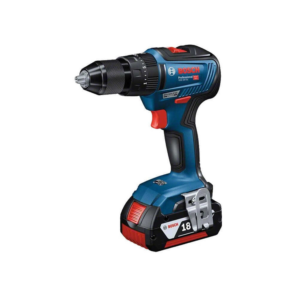Perceuse a percussion gsb 18V 55 en coffret avec accessoires Bosch 06019H530A
