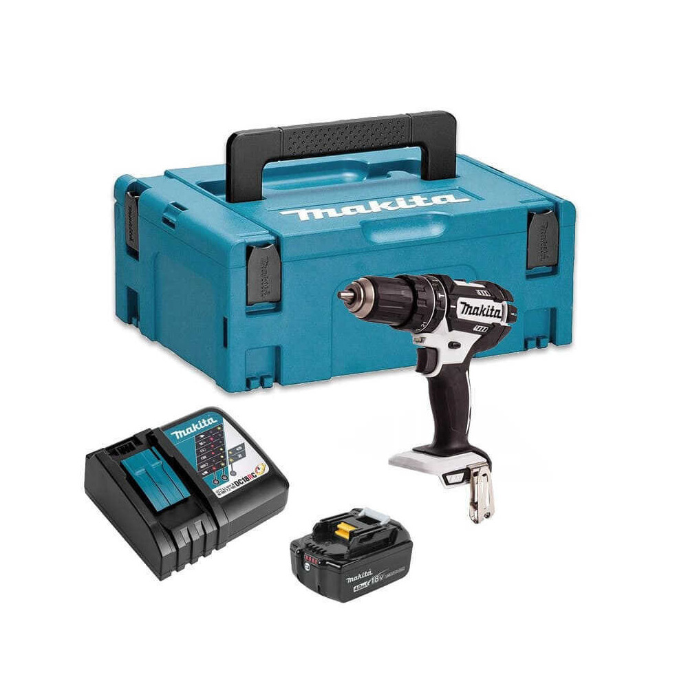Perceuse visseuse percussion blanche Makita DHP482RMW1J