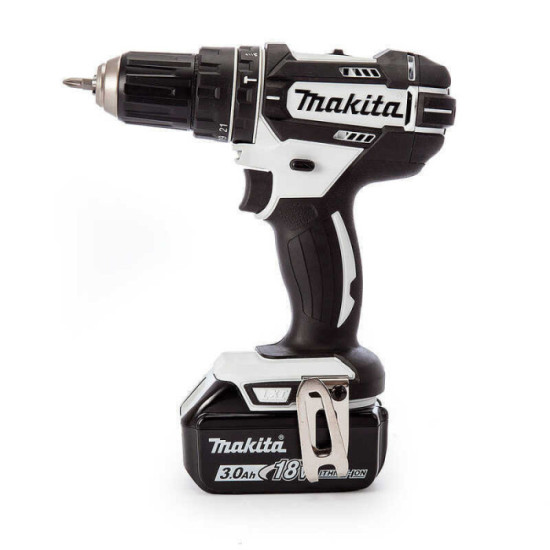 Perceuse visseuse percussion blanche Makita DHP482RM1J