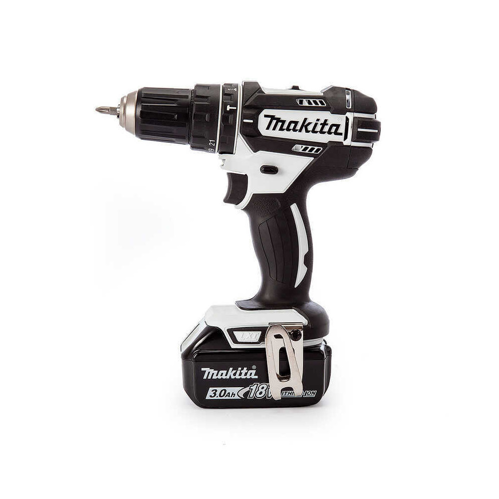 Perceuse visseuse percussion blanche Makita DHP482RM1J
