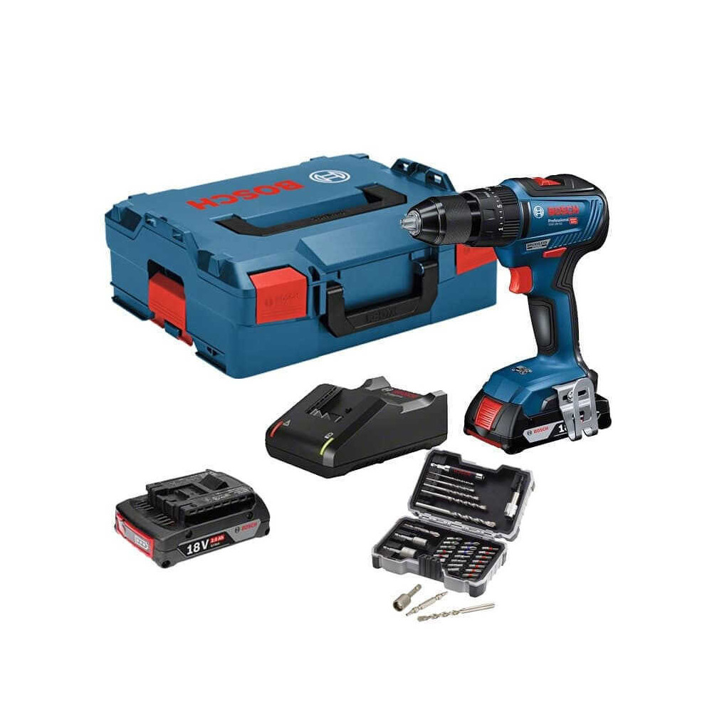 Perceuse a percussion avec accessoires Bosch GSB18V 55 607017326