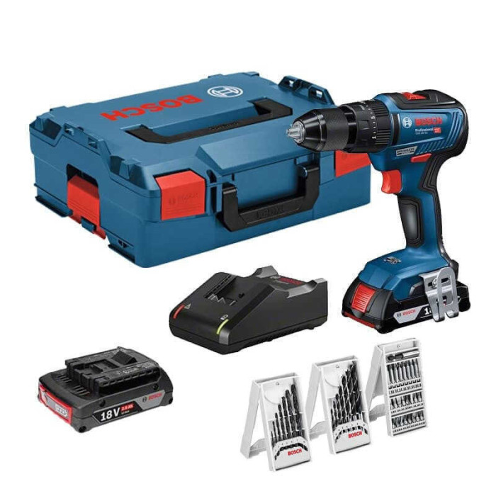 Perceuse a percussion avec accessoires Bosch GSB18V 55 63ACCBOSCH
