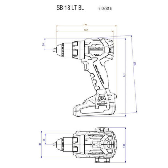Perceuse viseuse Metabo 18 v nue 602316890