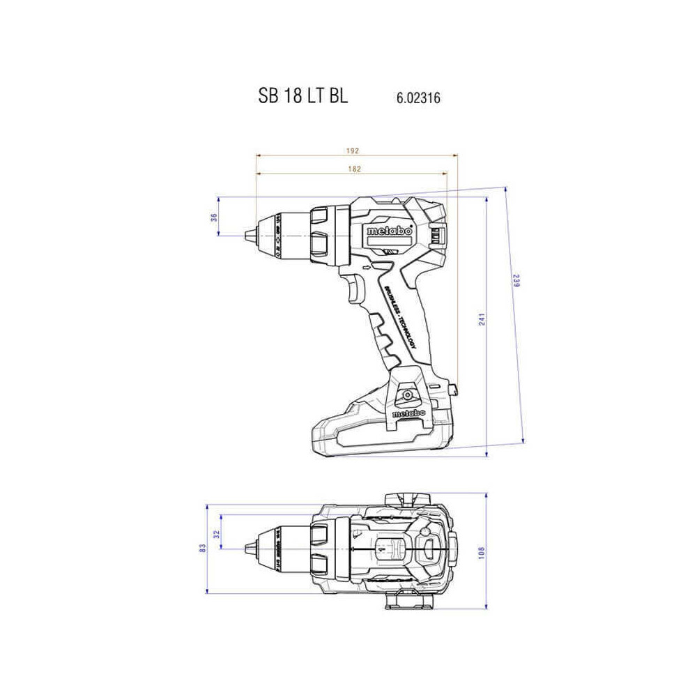 Perceuse viseuse Metabo 18 v nue 602316890