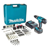Perceuse visseuse a percussion 18 v avec 101 accessoires Makita DHP453SFTK