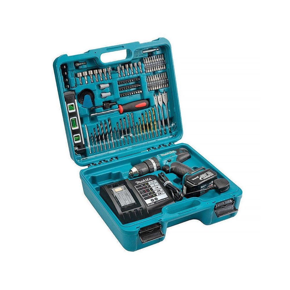 Perceuse visseuse a percussion 18 v avec 101 accessoires Makita DHP453SFTK