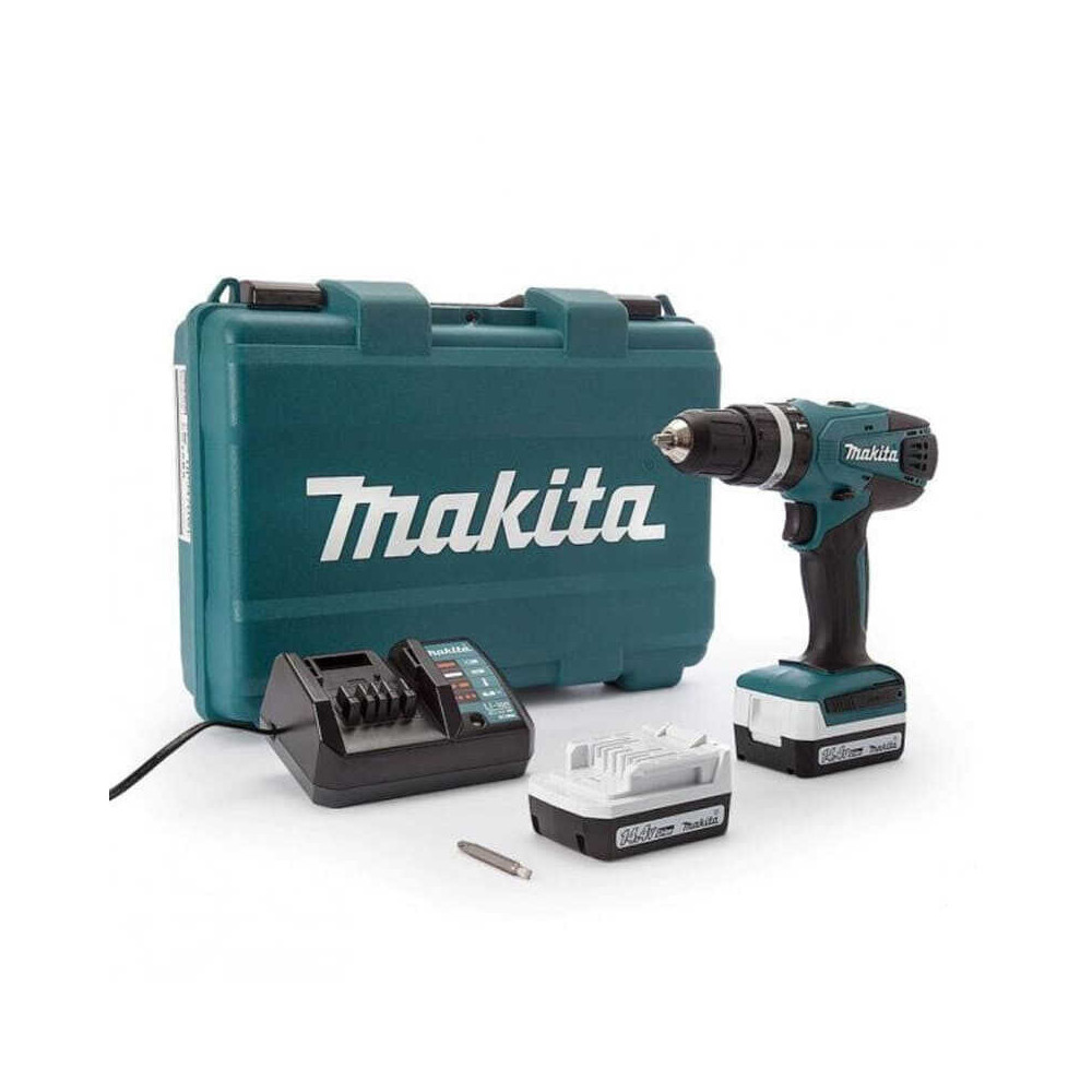 Perceuse visseuse a percussion 144V li ion 2X13 ah Makita HP347DWE