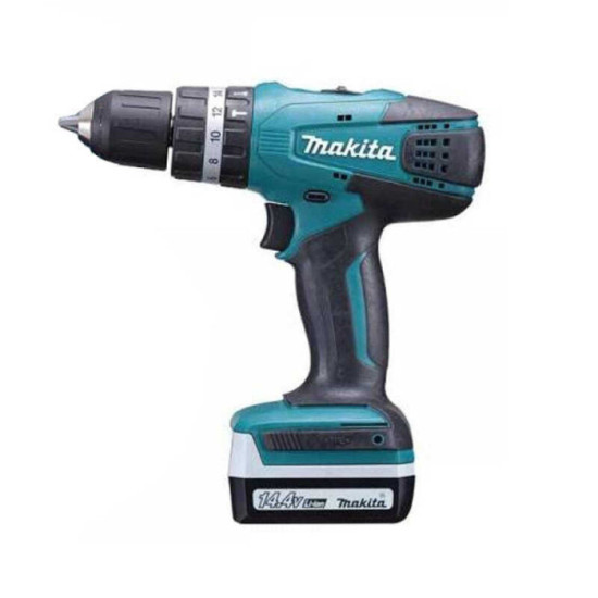 Perceuse visseuse a percussion 144V li ion 2X13 ah Makita HP347DWE