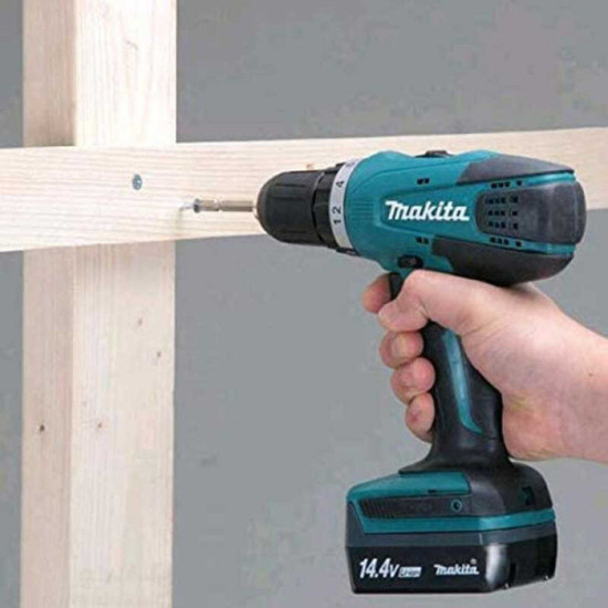 Perceuse visseuse a percussion 144V li ion 2X13 ah Makita HP347DWE