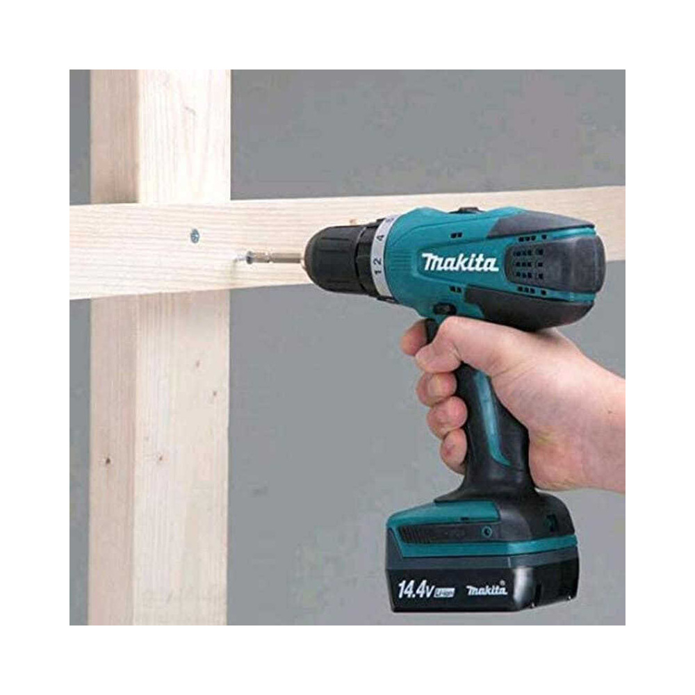 Perceuse visseuse a percussion 144V li ion 2X13 ah Makita HP347DWE