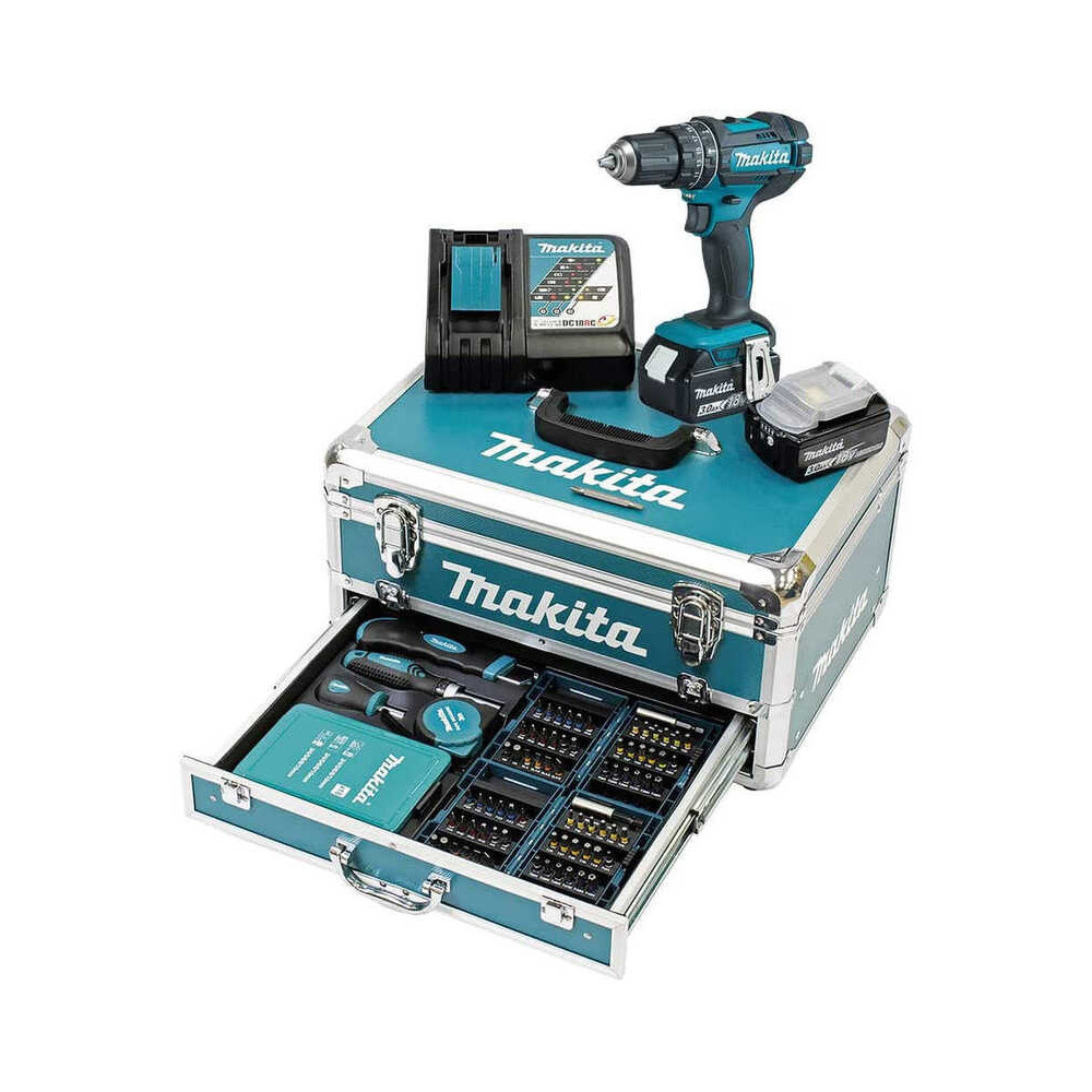 Perceuse percussion avec accessoires Makita DHP482RFX9