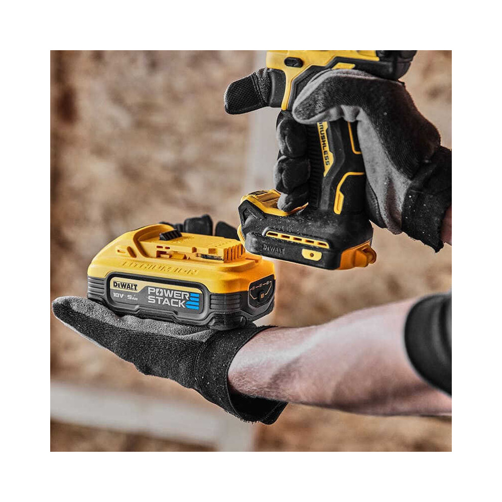 Perceuse a percussion 18V powerstack Dewalt DCD805H2T qw
