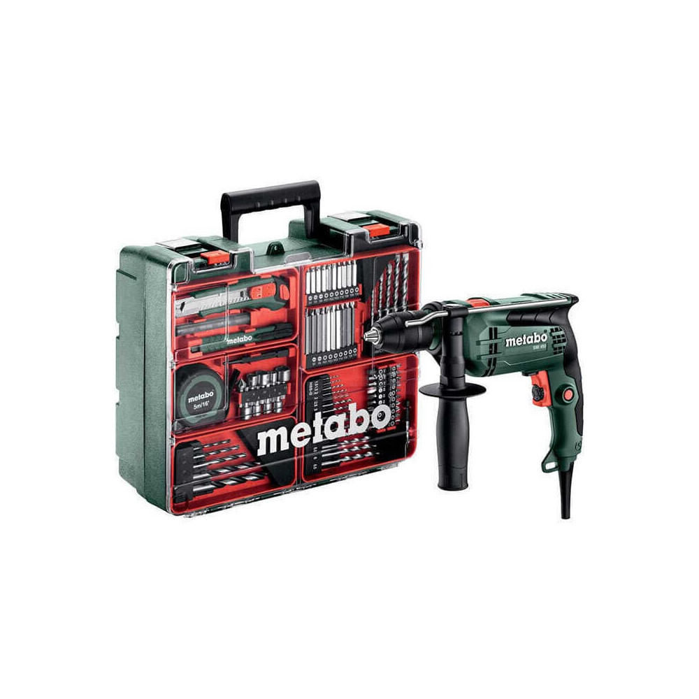 Perceuse a percussion sbe 650 mobile werkstatt dans coffret Metabo 600742870