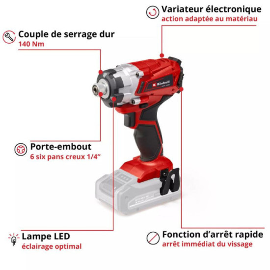Perceuse a percussion 18V solo te ci 181 li Einhell 4510034