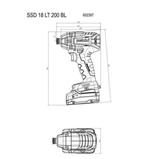 Visseuse chocs ssd 18 lt 200 bl Metabo 602397840