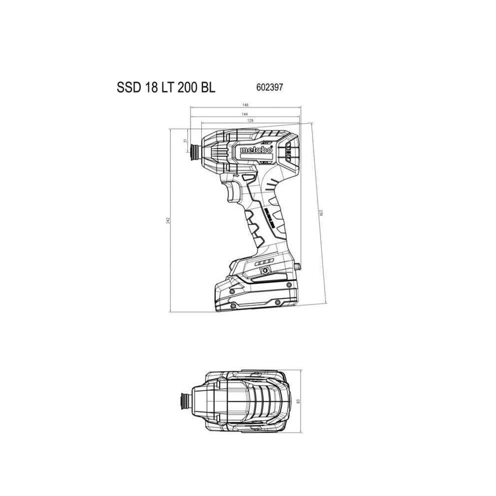 Visseuse chocs ssd 18 lt 200 bl Metabo 602397840