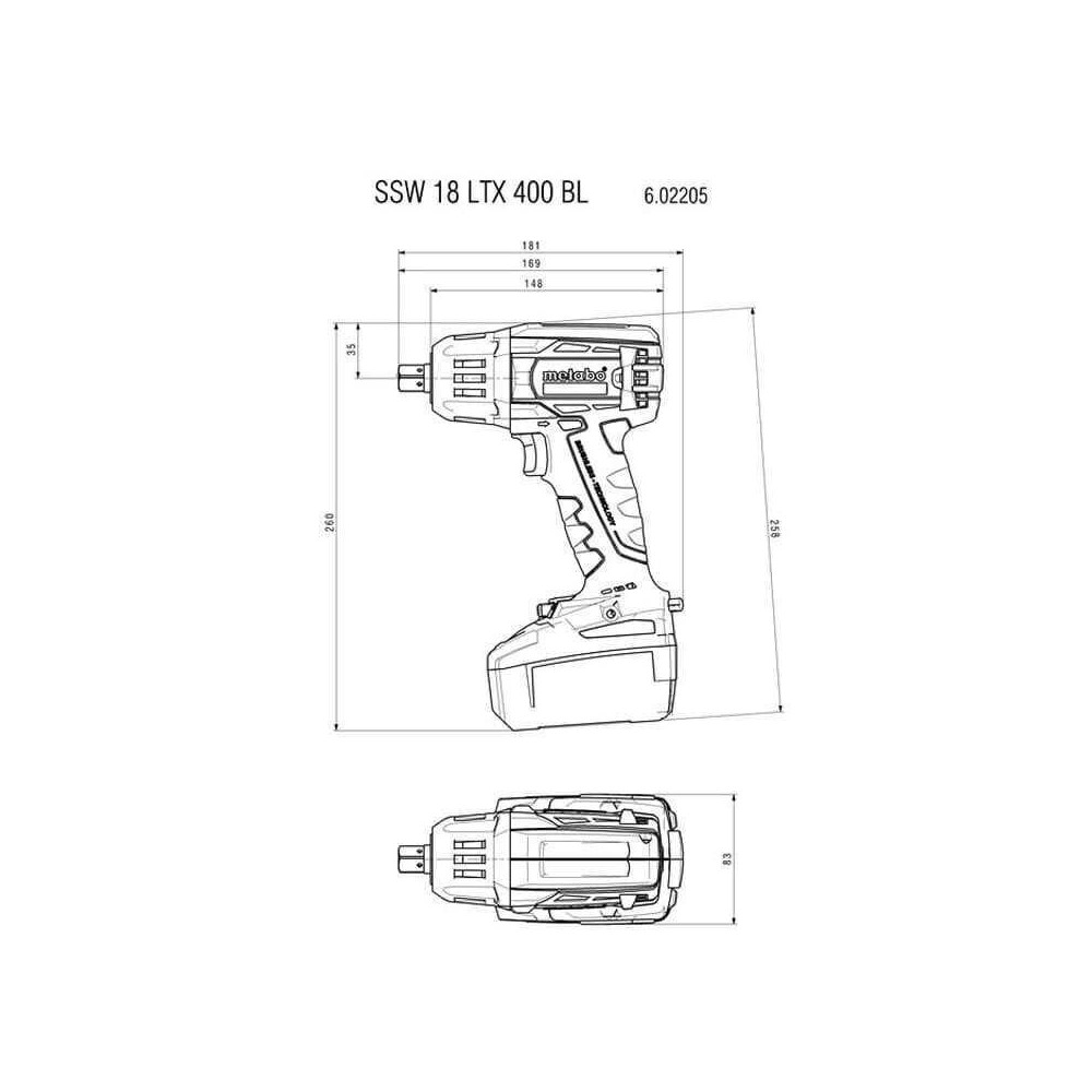 Visseuse chocs 18V ltx solo Metabo SSW18LTX 400 602205890