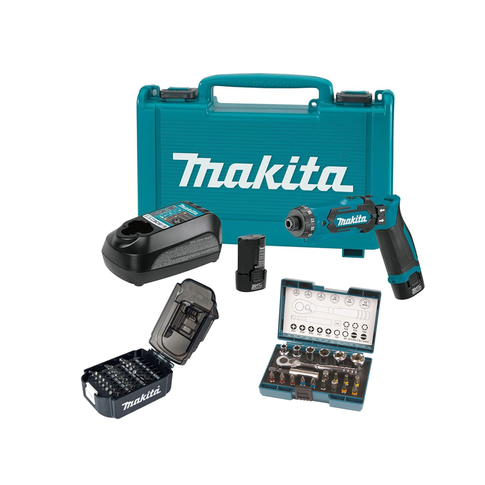 Pack complet tournevis batterie set d embouts coffret cle Makita