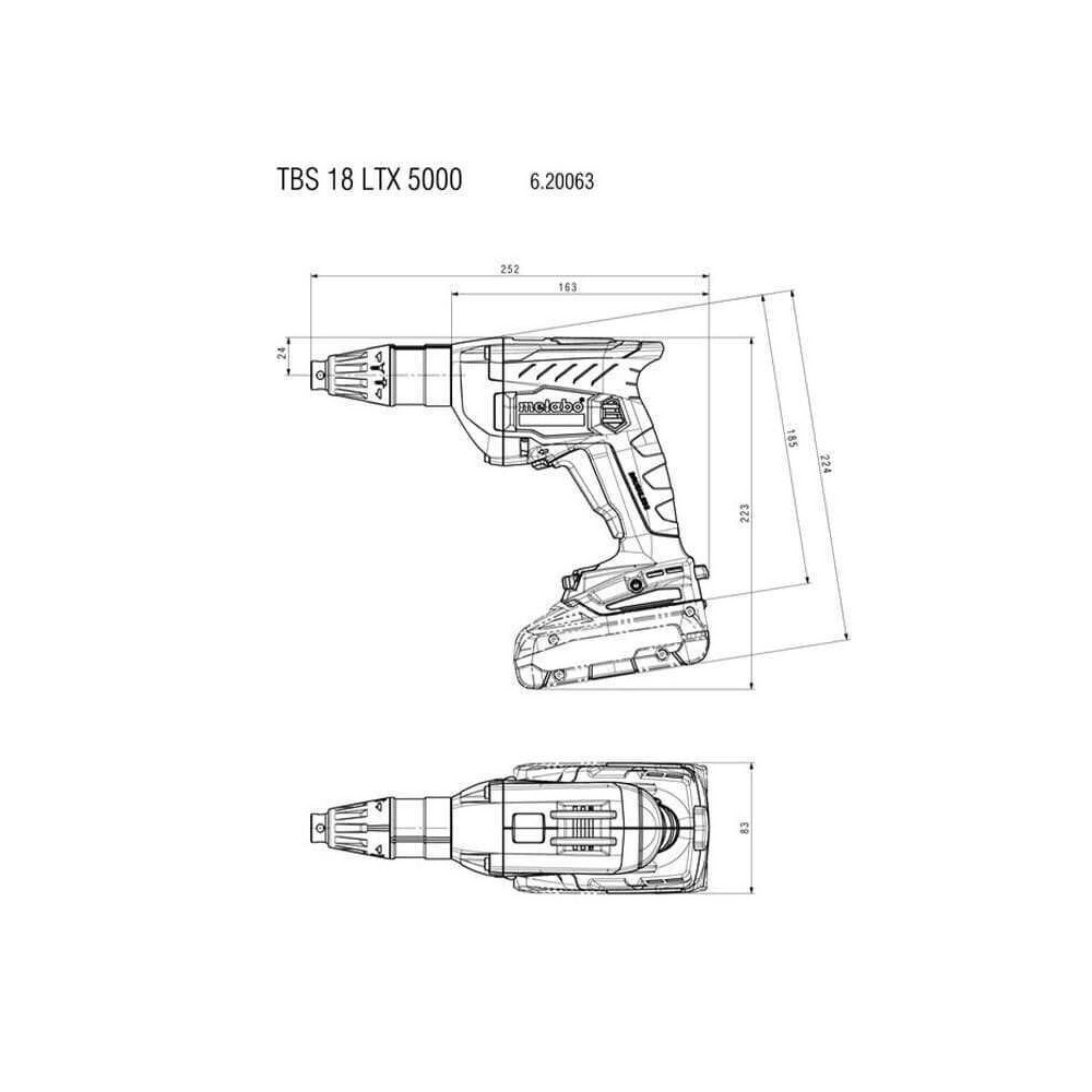 Visseuse a placo 18V tbs 18 ltx bl 5000 metabox Metabo 620063840