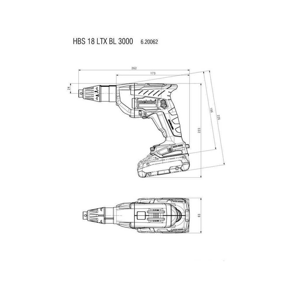 Visseuse a placo 18V produit seul hbs 18 ltx bl 3000 dans metabox Metabo 620062840