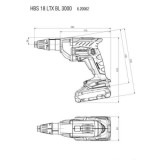 Visseuse a placo 18V produit seul hbs 18 ltx bl 3000 dans metabox Metabo 620062840